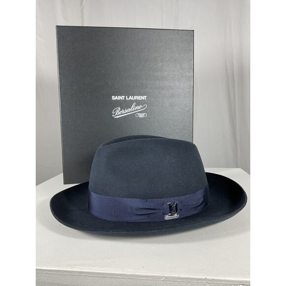 Saint Laurent Navy Wool Borsalino Hat Size 58 cm main image 8